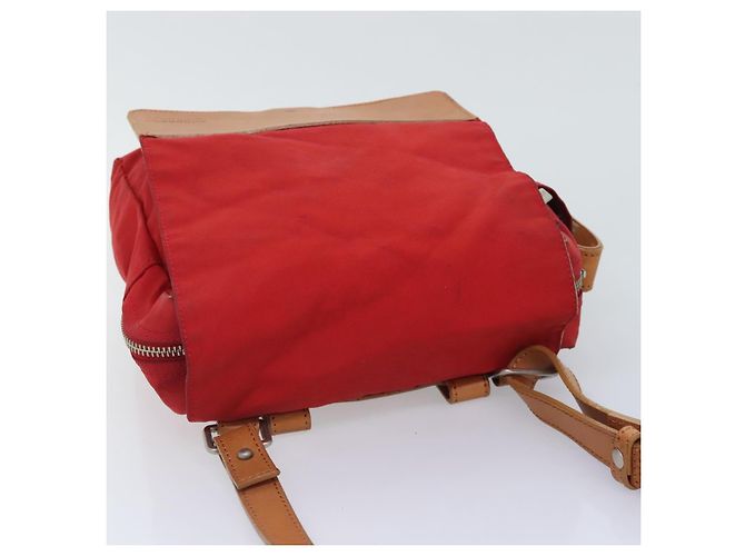 Burberry Borsa a spalla in nylon rosso Auth ti2117 - vista 6