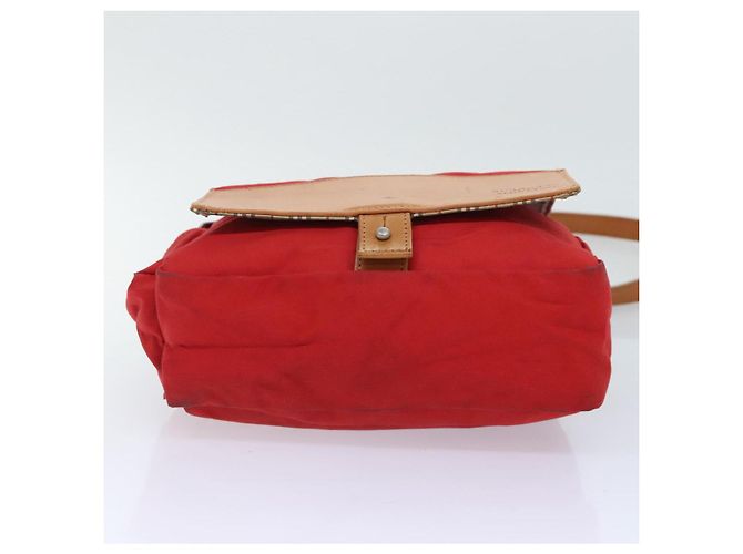 Burberry Borsa a spalla in nylon rosso Auth ti2117 - vista 8