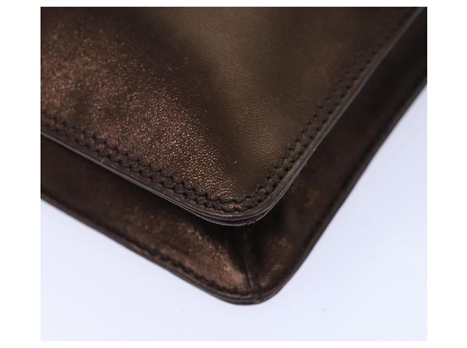 Borsa a spalla CHANEL in pelle bronzo oro CC Auth 93241 D'oro - vista 10