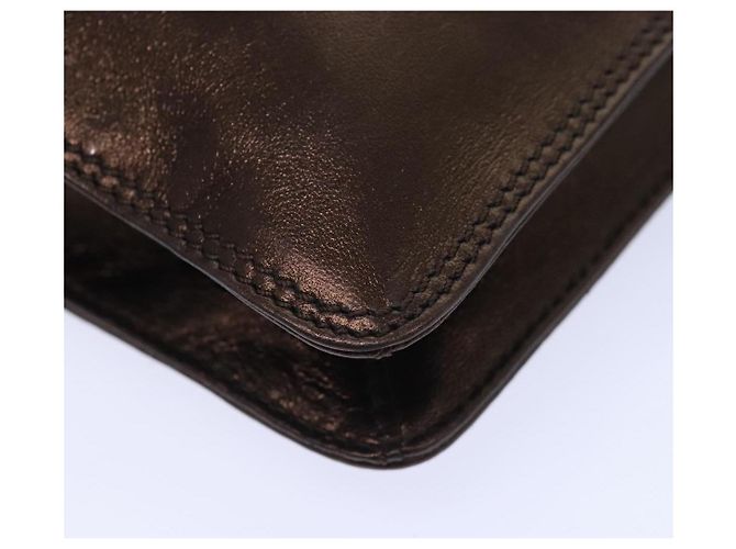 Borsa a spalla CHANEL in pelle bronzo oro CC Auth 93241 D'oro - vista 11