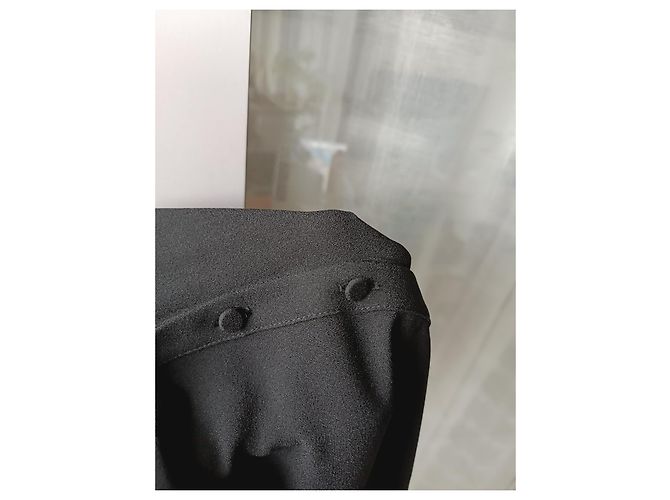 Vestido oversized preto de viscose e acetato Céline - vista 5
