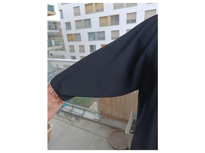 Vestido oversized preto de viscose e acetato Céline - vista 6