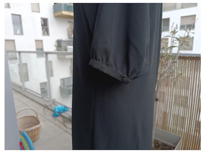 Vestido oversized preto de viscose e acetato Céline - vista 8
