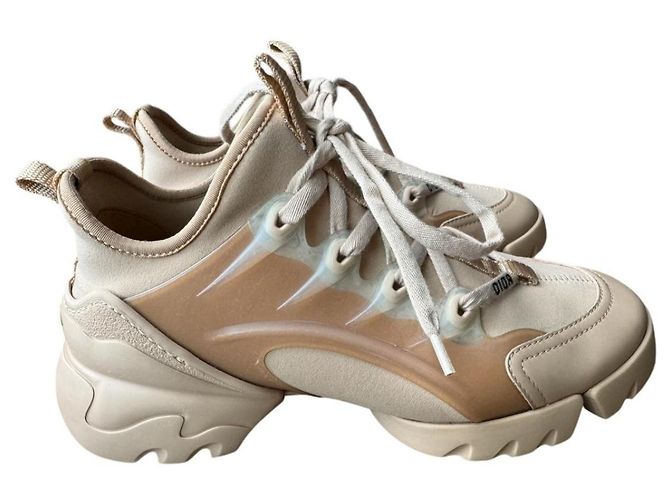 Sneakers Christian Dior D-connect beige - vista 3