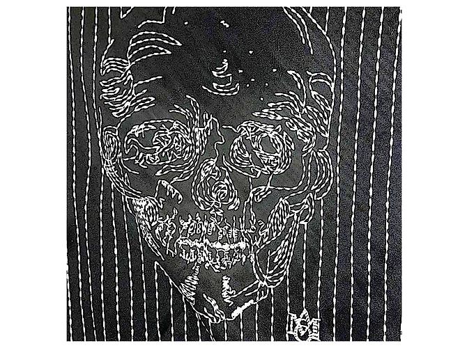 Authentic Alexander McQueen Black Striped Skull Tee - view 2
