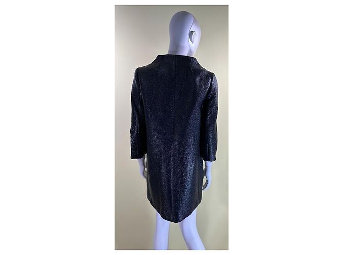 Kate Spade Cappotto Erika in tweed laccato blu navy - vista 4