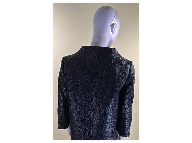 Kate Spade Cappotto Erika in tweed laccato blu navy - vista 5