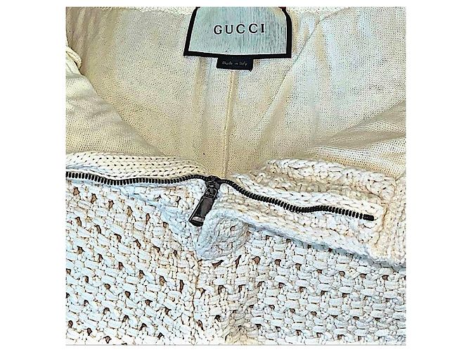 Botines cortos de algodón raro con acento de web Gucci 23 SS auténticos Blanco - vista 5