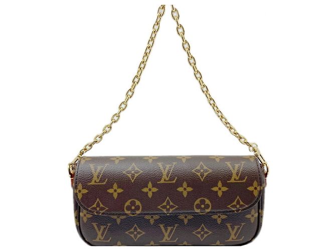 Ivy Louis Vuitton Monogram Brieftasche mit Kette Braun - Ansicht 2