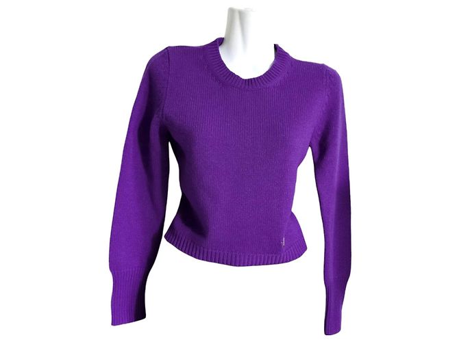 Valentino Garavani Kurzer violetter Kaschmirpullover Lila - Ansicht 2
