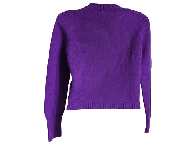 Valentino Garavani Kurzer violetter Kaschmirpullover Lila - Ansicht 3
