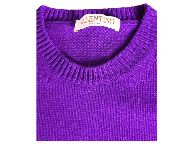 Valentino Garavani Kurzer violetter Kaschmirpullover Lila - Ansicht 4