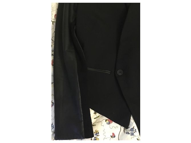 Conjunto de saia e casaco preto de lã Helmut Lang - vista 11