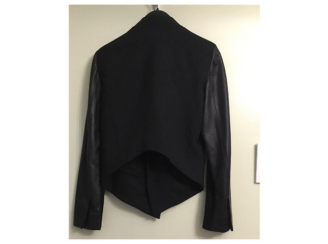 Conjunto de saia e casaco preto de lã Helmut Lang - vista 4