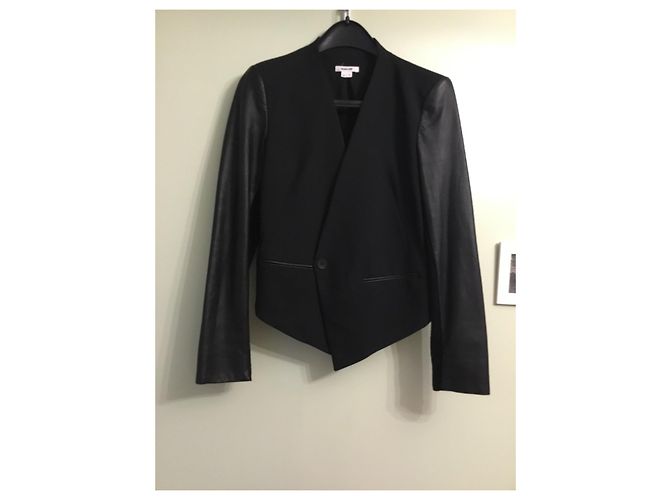 Conjunto de saia e casaco preto de lã Helmut Lang - vista 5