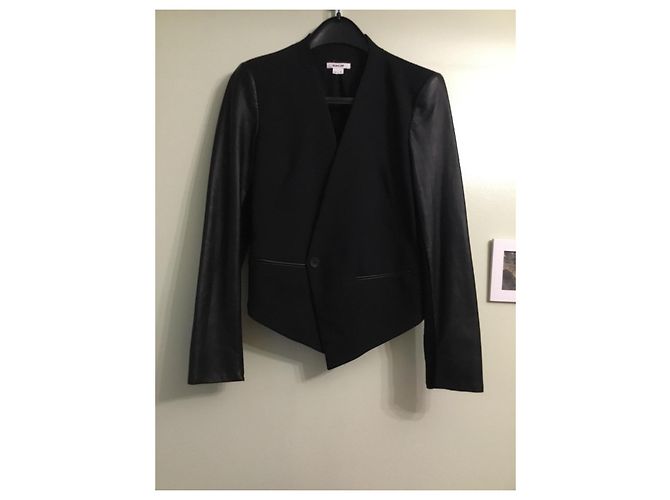 Conjunto de saia e casaco preto de lã Helmut Lang - vista 6
