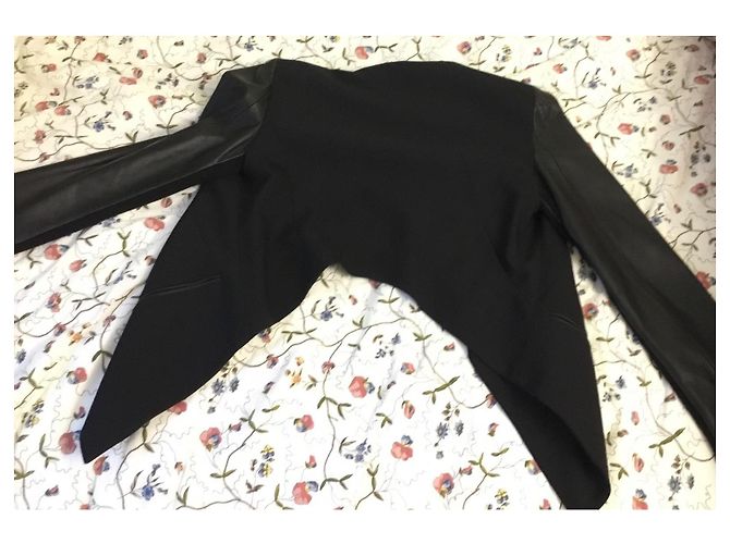 Conjunto de saia e casaco preto de lã Helmut Lang - vista 8