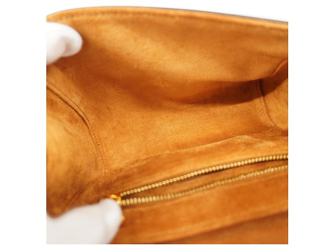 Céline Borsa a spalla in pelle marrone Celine - vista 4