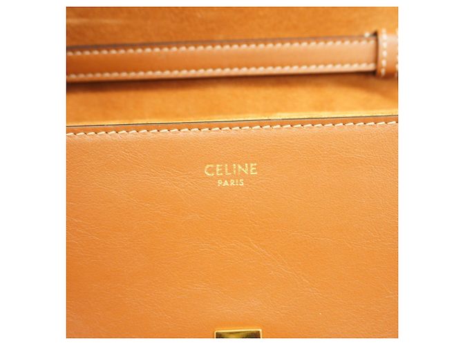Céline Borsa a spalla in pelle marrone Celine - vista 5
