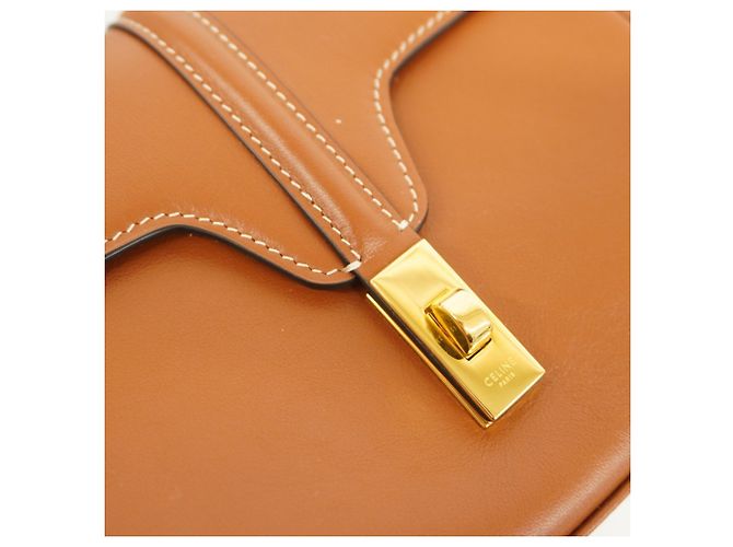 Céline Borsa a spalla in pelle marrone Celine - vista 9