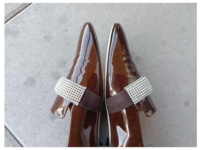 Mocasines Christopher Kane Burdeos Cuero Charol Strass Swarovski - vista 6