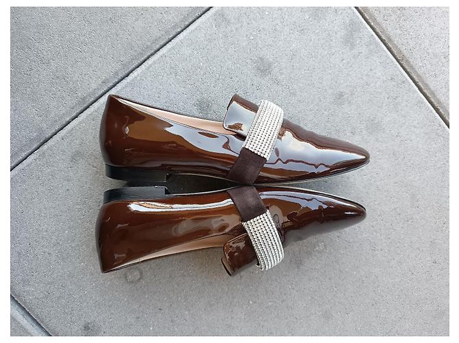 Mocasines Christopher Kane Burdeos Cuero Charol Strass Swarovski - vista 7