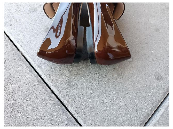 Mocasines Christopher Kane Burdeos Cuero Charol Strass Swarovski - vista 9