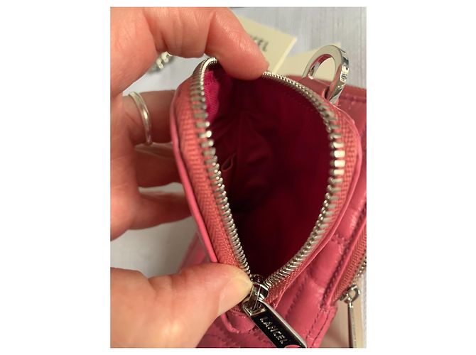 Pochette per telefono Lancel Midi-Minuit in pelle trapuntata rosa - vista 11