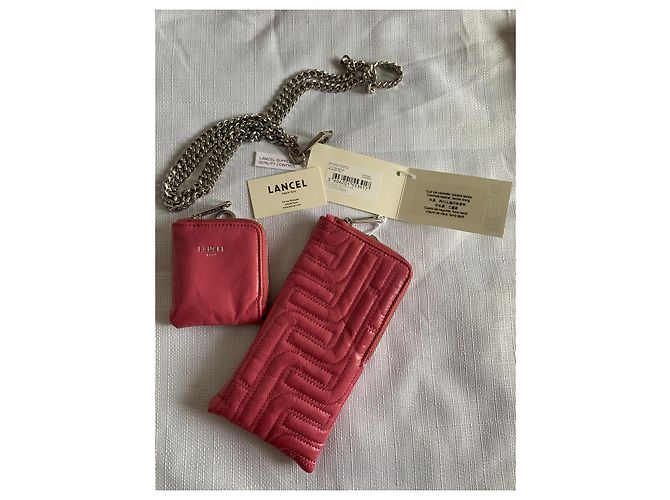 Pochette per telefono Lancel Midi-Minuit in pelle trapuntata rosa - vista 13