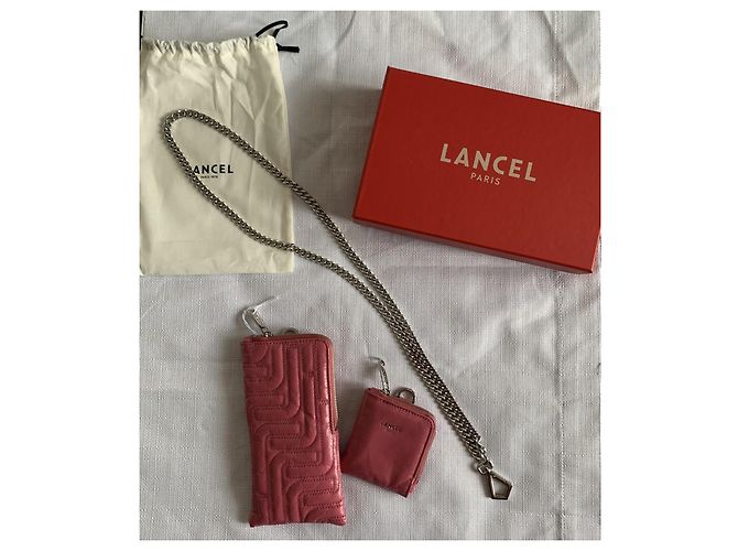 Pochette per telefono Lancel Midi-Minuit in pelle trapuntata rosa - vista 16