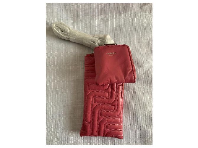 Pochette per telefono Lancel Midi-Minuit in pelle trapuntata rosa - vista 3