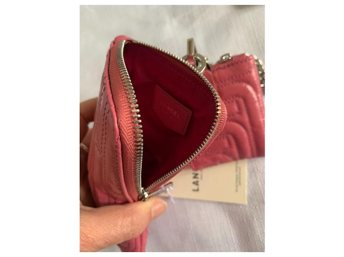 Pochette per telefono Lancel Midi-Minuit in pelle trapuntata rosa - vista 4