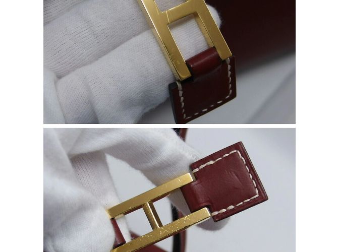 Hermès Borsa Hermes Drag 2 37 in Bordeaux Bordò - vista 11