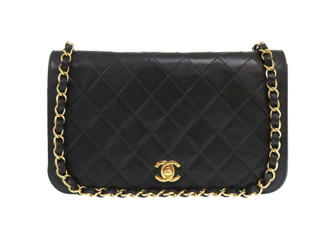 Chanel Schultertasche aus gestepptem Lammleder Schwarz - Ansicht 2