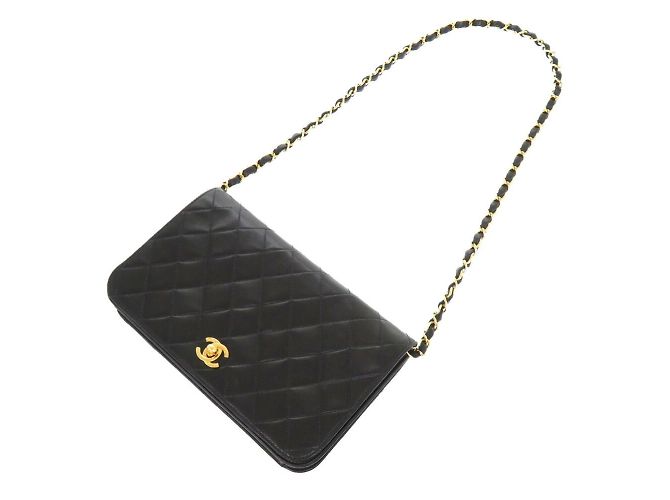 Chanel Schultertasche aus gestepptem Lammleder Schwarz - Ansicht 6