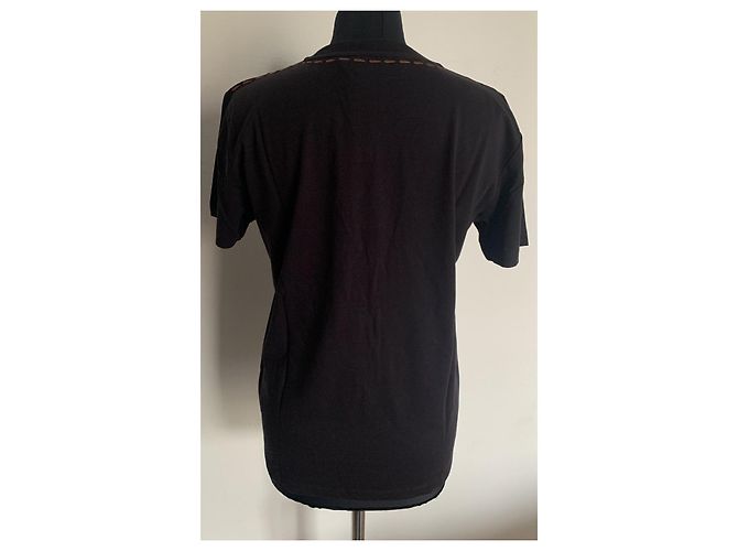 Camiseta Coach de algodón negro con bordado bronce - vista 11