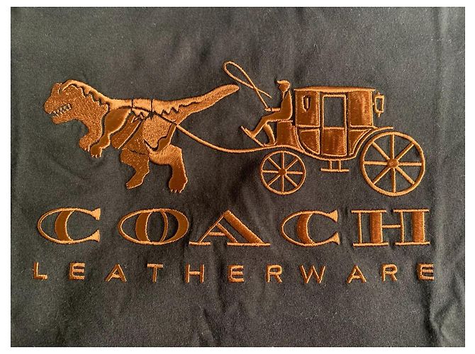Camiseta Coach de algodón negro con bordado bronce - vista 4