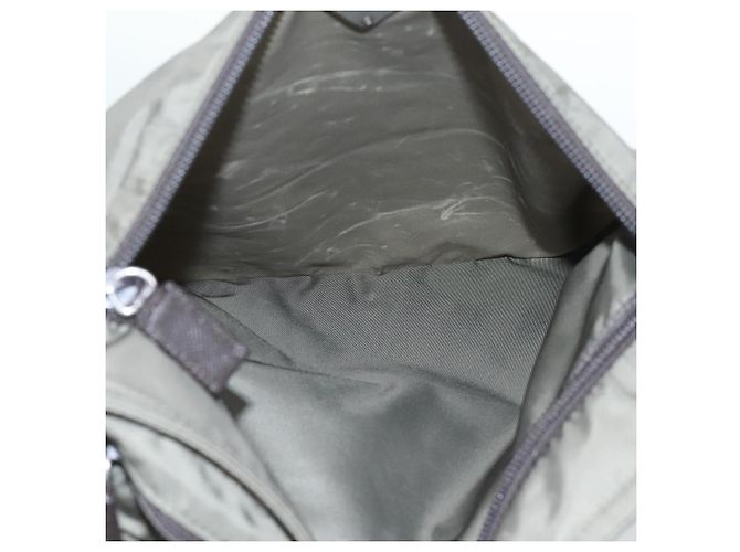 PRADA Schultertasche Nylon Grau Silber Authentisch ep5770 Braun - Ansicht 10