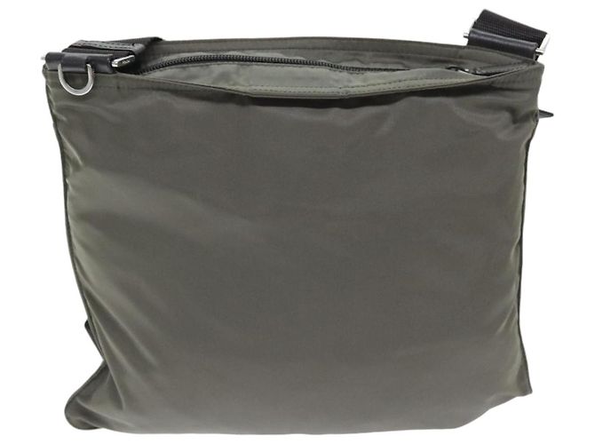 PRADA Schultertasche Nylon Grau Silber Authentisch ep5770 Braun - Ansicht 2