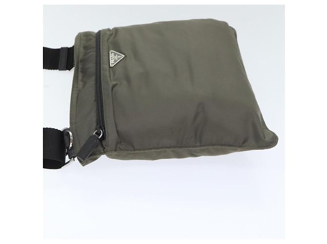 PRADA Schultertasche Nylon Grau Silber Authentisch ep5770 Braun - Ansicht 4