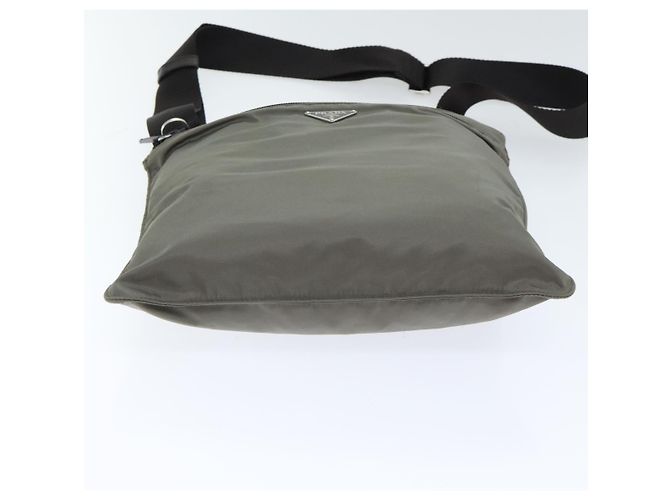 PRADA Schultertasche Nylon Grau Silber Authentisch ep5770 Braun - Ansicht 5