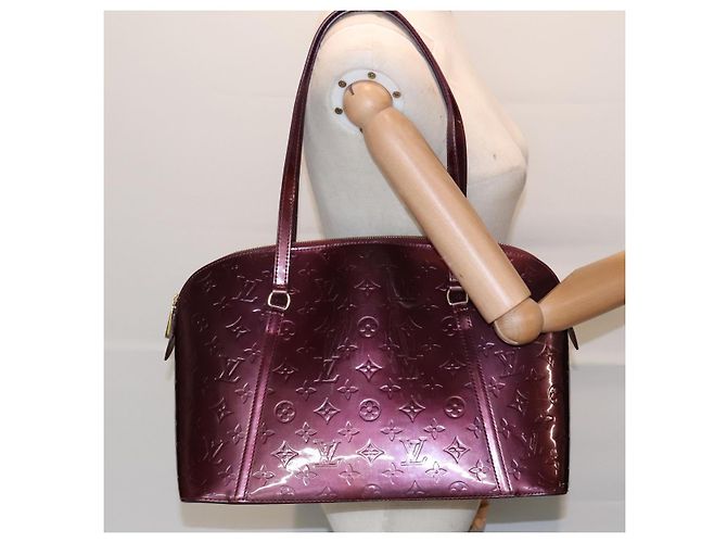 LOUIS VUITTON Monogram Vernis Avalon borsa a mano con zip Amarante M91594 LV Auth mr482 Bordò - vista 21