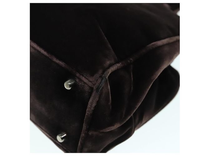 PRADA Borsa a Mano Camoscio Marrone Auth 93244 - vista 15