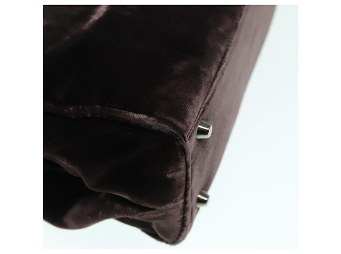 PRADA Borsa a Mano Camoscio Marrone Auth 93244 - vista 16