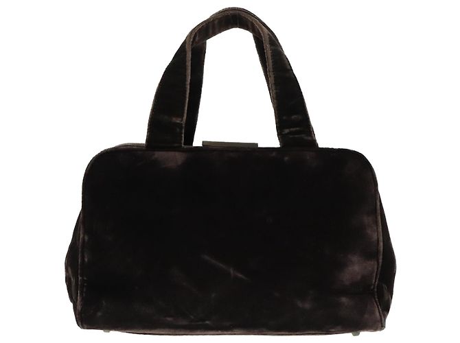 PRADA Borsa a Mano Camoscio Marrone Auth 93244 - vista 2