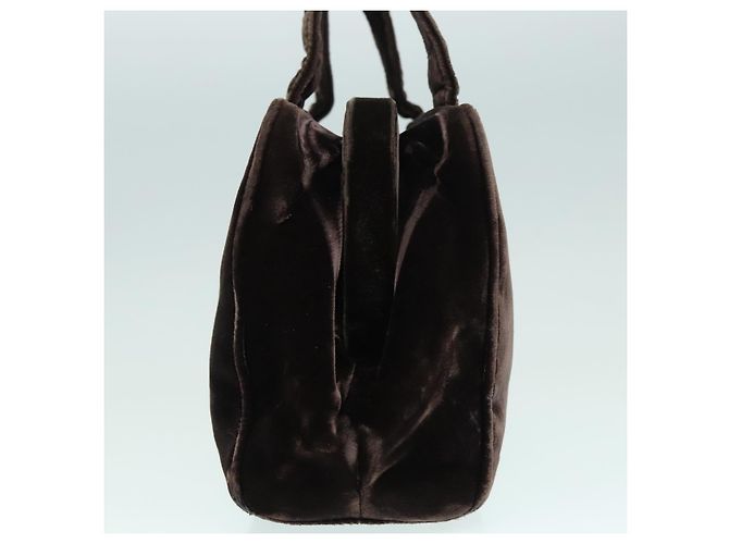 PRADA Borsa a Mano Camoscio Marrone Auth 93244 - vista 3