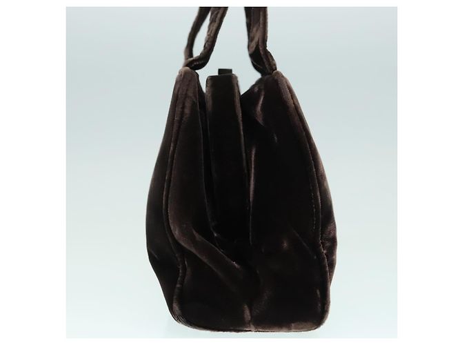 PRADA Borsa a Mano Camoscio Marrone Auth 93244 - vista 4