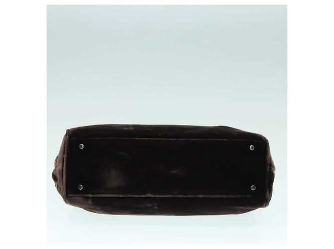 PRADA Borsa a Mano Camoscio Marrone Auth 93244 - vista 5