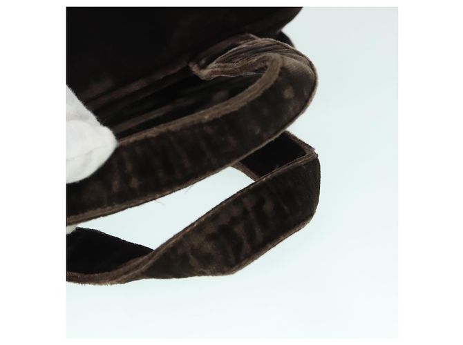 PRADA Borsa a Mano Camoscio Marrone Auth 93244 - vista 7