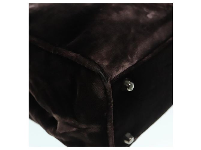 PRADA Borsa a Mano Camoscio Marrone Auth 93244 - vista 9